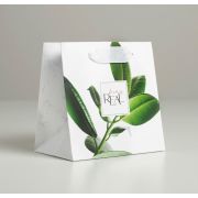 Пакет ламинированный квадратный «Листья», 14*14*9 см 5226225