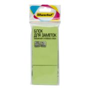 Блок самоклеящийся бумажный Silwerhof 1188273 38x51мм 100лист. 75г/м2 пастель зелёный,3шт в упаковке