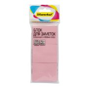 Блок самоклеящийся бумажный Silwerhof 1204457 38x51мм 100лист.НАБОР 3шт в уп. 75г/м2 пастель розовый