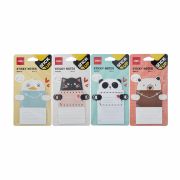 Закладки самокл. бумажные Deli EA55202 76х101мм 1цв.в упак. 15лист ЖИВОТНЫЕ С ПИСЬМОМ ассорти