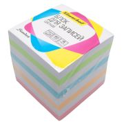 Блок для записей бумажный Silwerhof 701030 90х90х90мм 80гр/м2, ассорти 5цв.в упак.