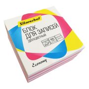 Блок для записей бумажный Silwerhof эконом 701033/1190081 90х90х45мм 65гр/м2, ассорти