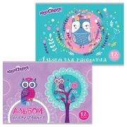 Альбом д/рис-я 12лист. Юнландия Волшебные птички 105044, А4, скоба