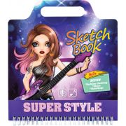 Блокнот Centrum 89636 с трафаретами и наклейками Superstyle 200*220 мм, 4 дизайна,36 стр.с эскизами