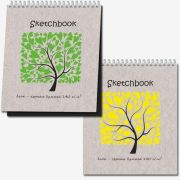 Блокнот-скетчбук 20л, черная бумага, 170*200 мм 140 г/м2 е/спираль 2622