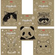 Тетрадь 48лист. клетка А5 HATBER VK 48Т5В1_23888 скоба, клетка, обложка крафт-картон, Милые зверьки