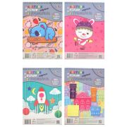 Картон Апплика С2819-04 цвет+белый+2трафарета 10л, 9цв Ракета