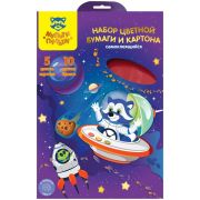 Набор цв.картон 5цв.+ цв.бумаги 10цв, А4 Мульти-Пульти 