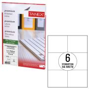 Этикетка самоклеящаяся TANEX, 114530 105х99мм, 6 этикеток, белая, 70г/м2, 50 л