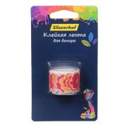 Скотч декоративный Silwerhof Цветы 899115 ассорти шир.15мм дл.5м бумага отдельными наклейкам