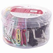 Набор BRAUBERG 223515 зажимы 19мм, скрепки 28 мм и 50 мм, резинки д/денег